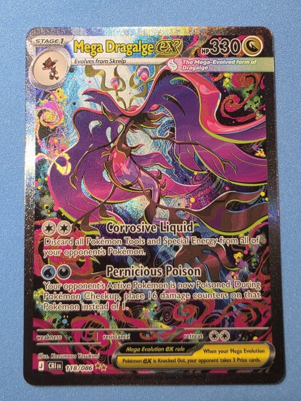 Pokemon TCG Mega Dragalge EX 118/086 Secret Rare Full Art Holo ENG